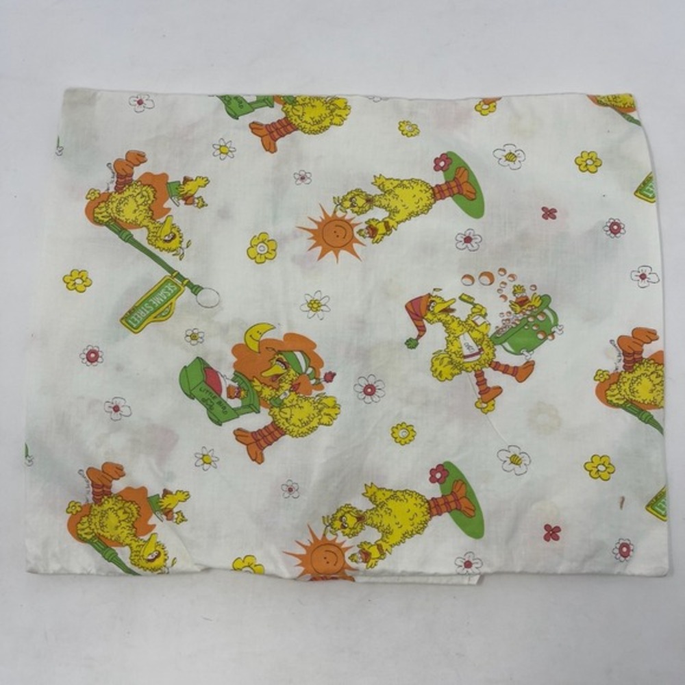 Vtg‎ 70s Big Bird Sesame Street Pillow Case Toddler Retro